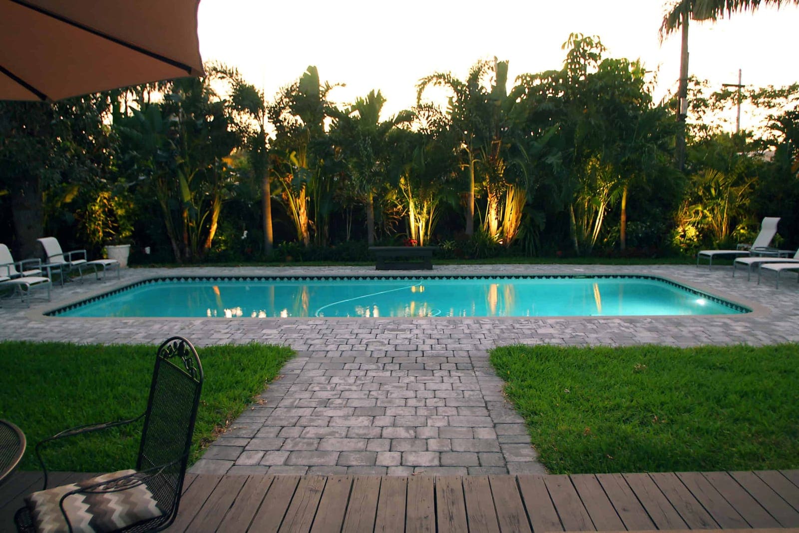 921 NE 27th Avenue - Pool, looking west, evening